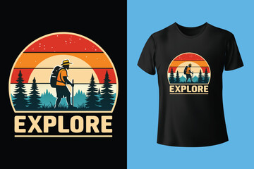 Hiking t-shirt Vector best hiking t shirt design
