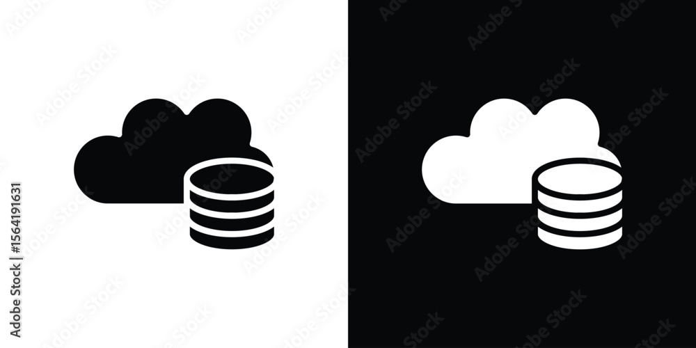 Poster cloud server icon vector logo template for graphic and web design.
