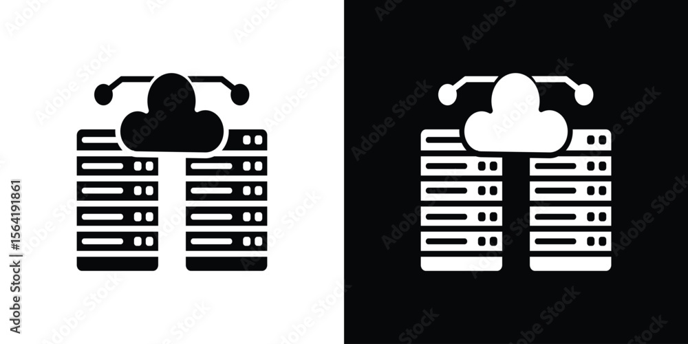 Poster data center icon vector logo template for graphic and web design.