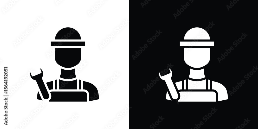 Poster engineer icon vector logo template for graphic and web design.