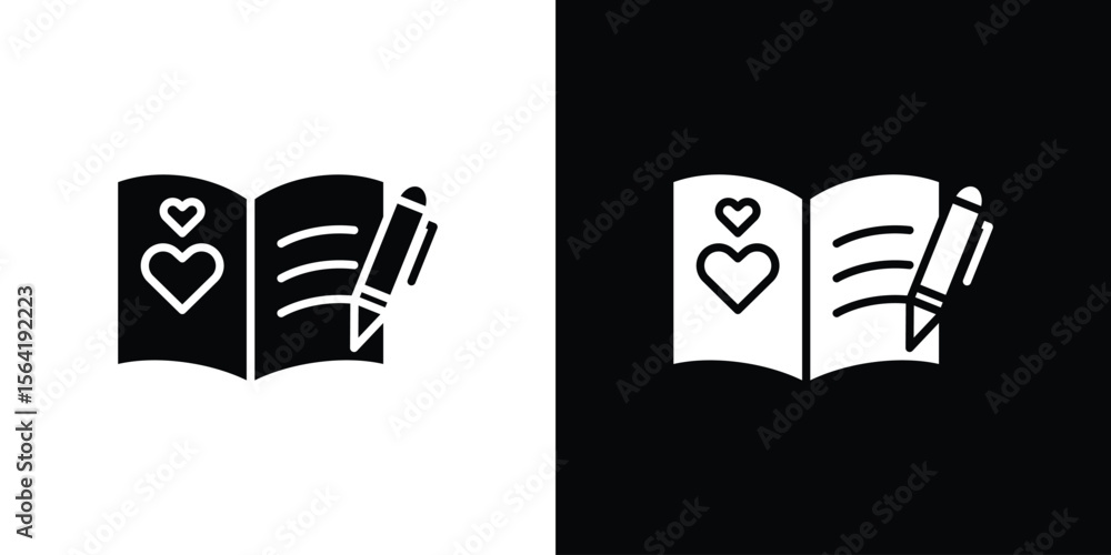 Poster guests book icon vector logo template for graphic and web design.