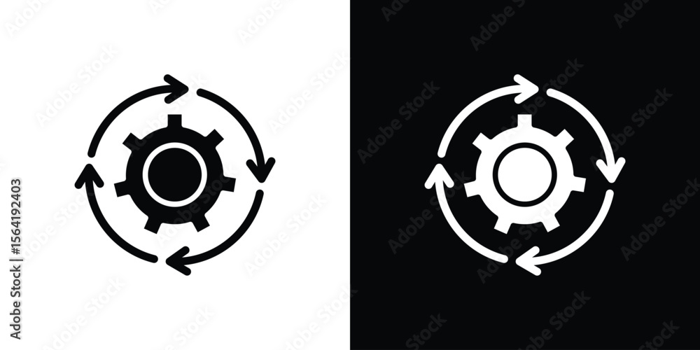 Poster implementation icon vector logo template for graphic and web design.