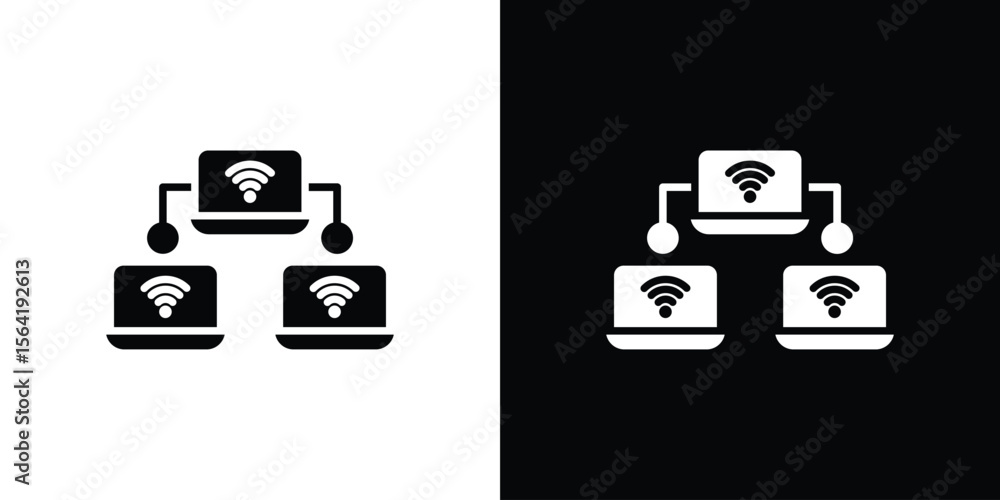 Poster local network icon vector logo template for graphic and web design.