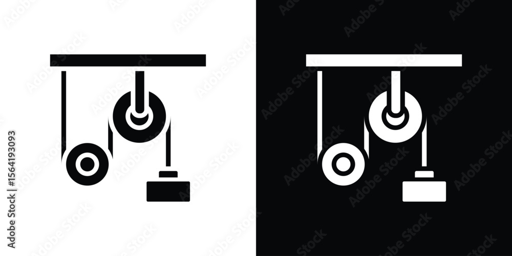 Poster pulley icon vector logo template for graphic and web design.