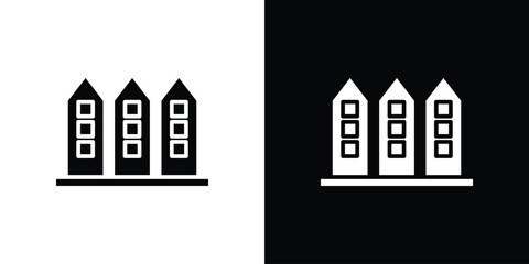 Terraced Houses icon Vector Logo Template for graphic and web design.