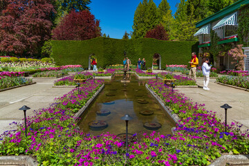 Italian Garden at Butchart Gardens on Vancouver Island, Canada