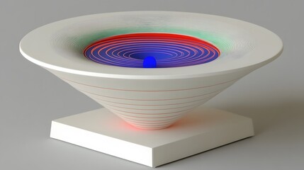 Abstract Conical Sculpture with Vibrant Circular Patterns