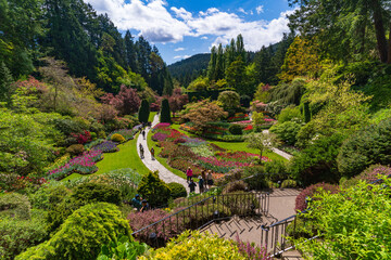 Sunken Garden at Butchart Gardens on Vancouver Island, Canada
