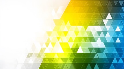 Abstract Geometric Triangle Pattern Background Bright Yellow Green Blue White Mosaic Design