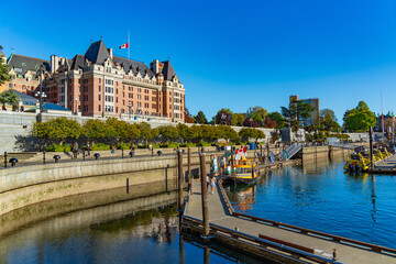 Fairmont Empress Hotel and Inner Harbour in Victoria, Canada