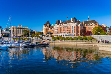 Fairmont Empress Hotel and Inner Harbour in Victoria, Canada