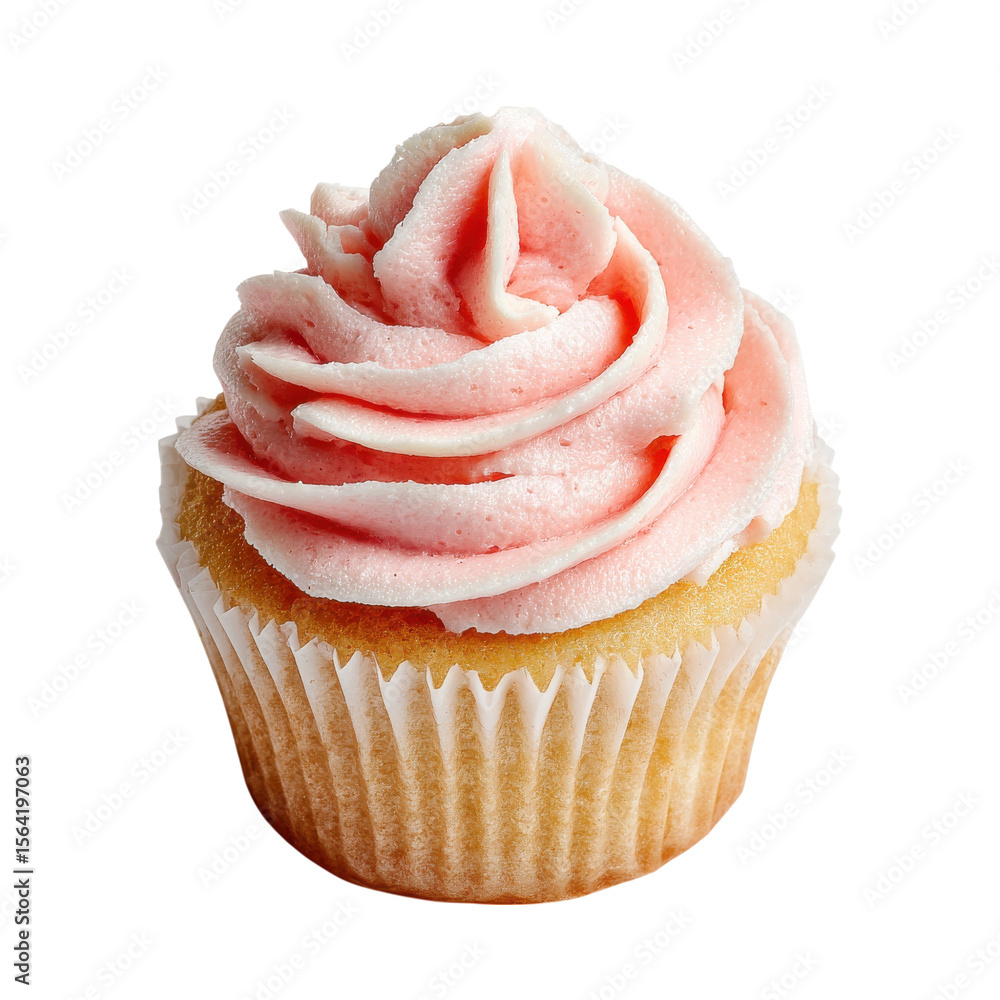 Poster cupcake with icing isolated on transparent or white background. a high resolution png image of cupca