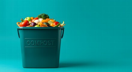 Compost Bin Full of Organic Waste: Recycling and Sustainability