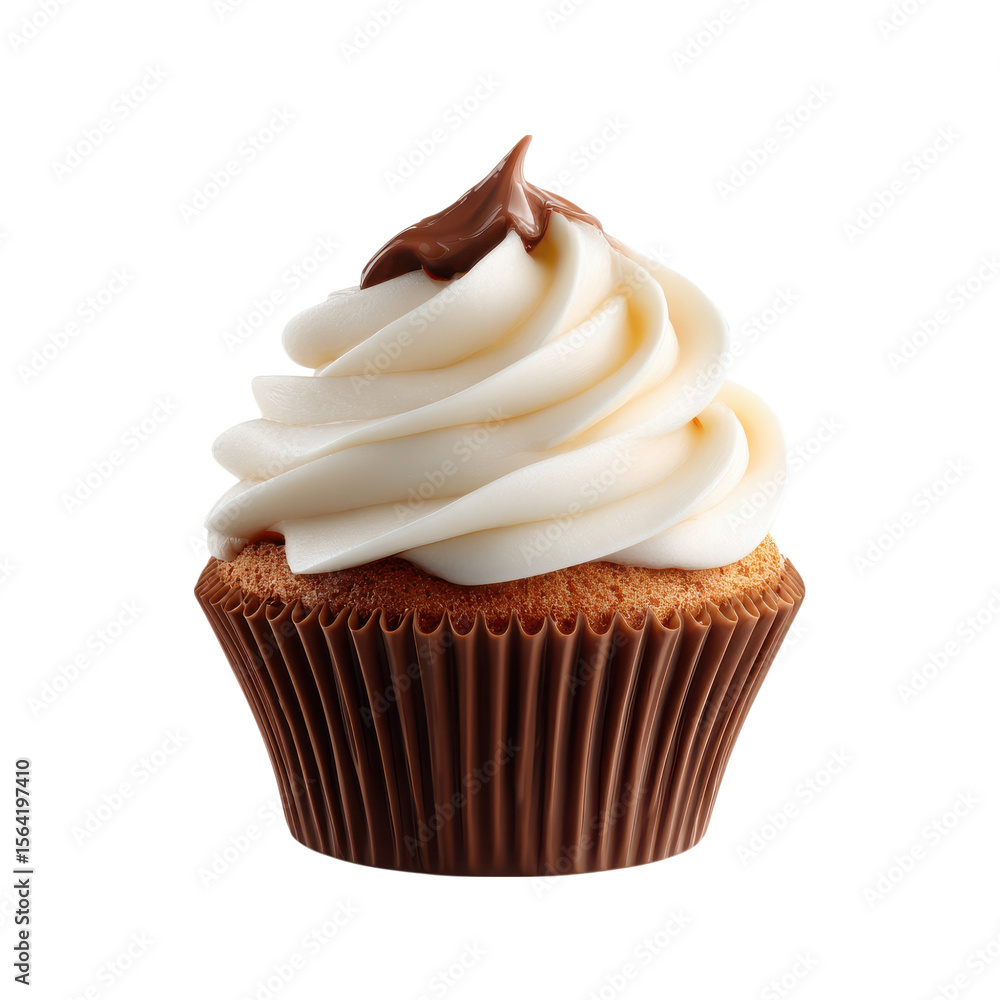 Poster cupcake with icing isolated on transparent or white background. a high resolution png image of cupca