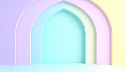 Fototapeta premium Soft pastel-colored arches create a serene backdrop for creative projects