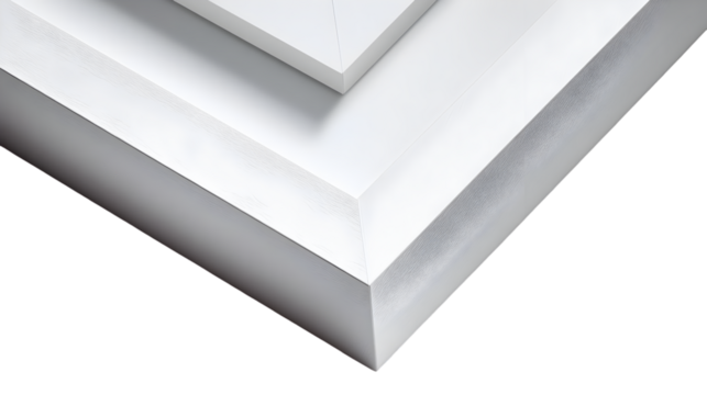 White Square Picture Frame Mockup, Modern Minimalist Style, Blank Photo Display, Isolated on White Background