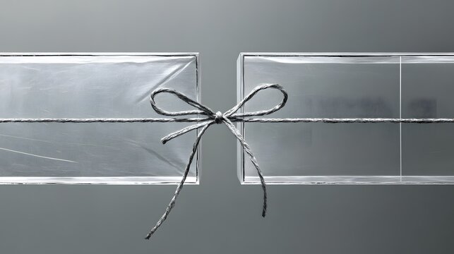 Elegant Silver Boxes Tied with Rustic Twine Bow