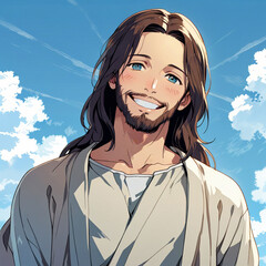 Religious anime images of the Bible, Jesus, Moses, Abraham