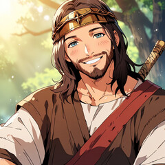 Religious anime images of the Bible, Jesus, Moses, Abraham
