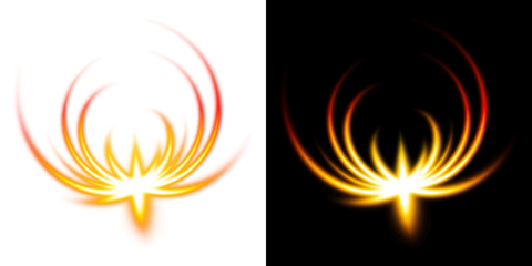 Energy Burst with Transparent and Black Background - Orange Version
