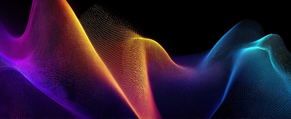 Music poster design background vector set. Electro Sound Cover template with vibrant abstract gradient line wave. Ideal design for social media, flyer, party, music festival, club. High quality