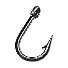 silhouette image of a hook on a white background