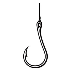silhouette image of a hook on a white background