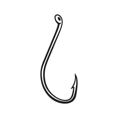 silhouette image of a hook on a white background
