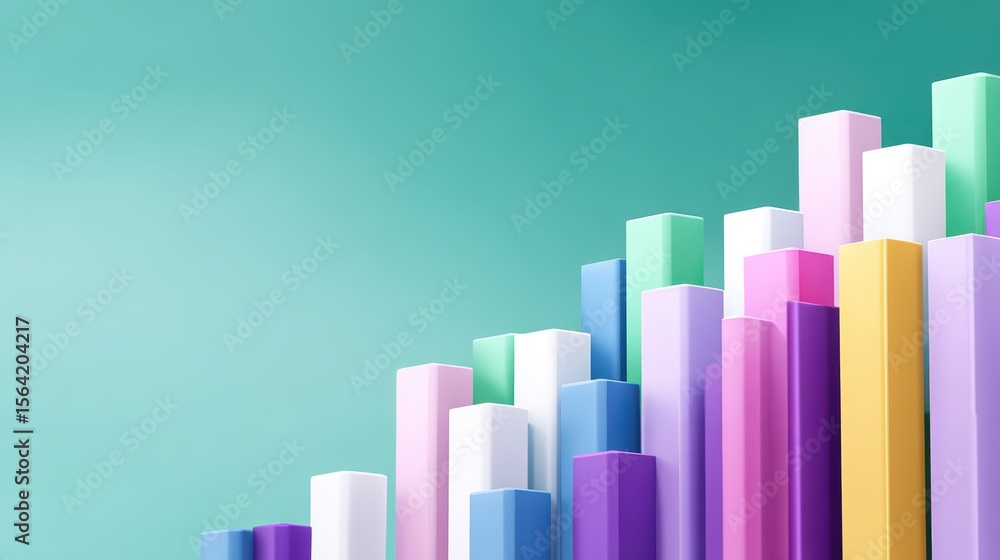 Poster abstract geometric shapes in pastel colors on a gradient background for design and creative projects