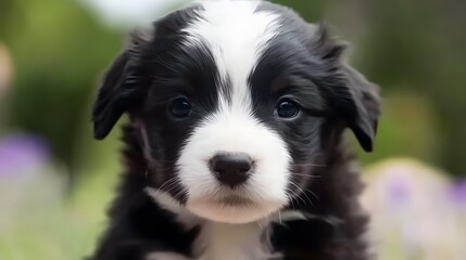 Adorable Mini Aussie Puppy Closeup Portrait