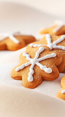 Fototapeta premium Gingerbread Cookies With Sugar Sprinkles Create Warm Holiday Vibes in a Minimalistic Design