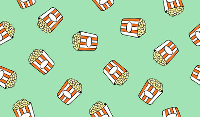 Cute popcorn pattern background vector design