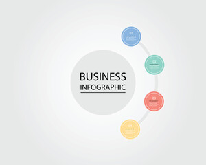 Business Infographic modern design template for banners and infographics for 4 circle step 