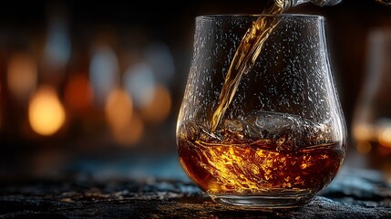 Cozy Atmosphere Captured with Elegant Armagnac Glass Pouring