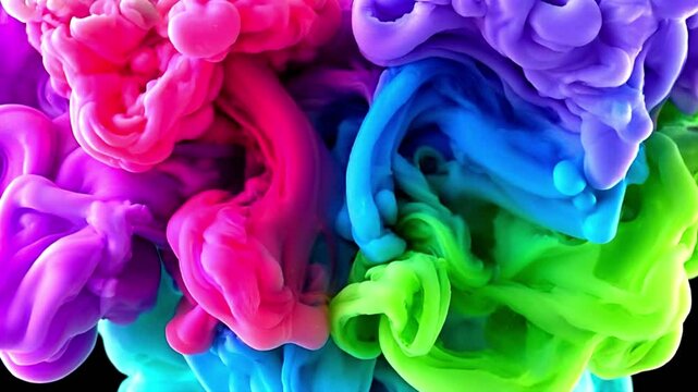 Ink Smoke Vivid Vivid Neon Wave Swirl Swoosh Fold Abstract Background