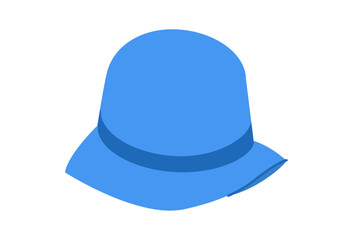 Cloche Hat with Band. Summer Head Fashion accessory cap with narrow brim clothing technical illustration. Vector headgear for Men, women, unisex style, flat template CAD mockup sketch outline isolated
