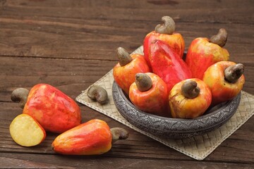 Jambu Monyet or Jambu Mete.Cashew fruit (Anacardium occidentale) is a type of plant from the...