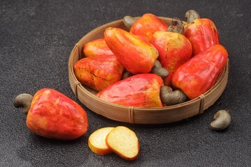 Jambu Monyet or Jambu Mete.Cashew fruit (Anacardium occidentale) is a type of plant from the...