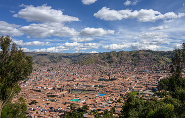 Looking Down at Cusco Peru
