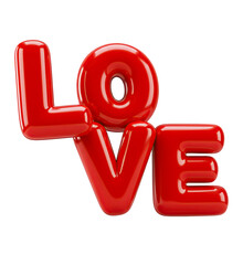 Texto Love em Balão Renderizado em 3D