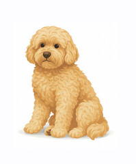 Doodle Illustration, Doodle Cartoon, Cute Dog Cartoon, Cute Dog Photo, Golden Doodle Illustration, Fluffy Dog, Dog Cartoon 