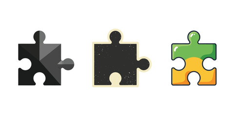  Vector icon of a puzzle piece, symbolizing solution, logic, or teamwork