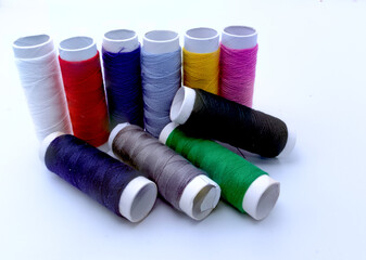 A Colorful Array of Thread Spools for Sewing and Crafting Projects