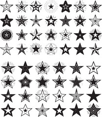 36 unique star icons versatile design elements for projects set red sky gold blue rank