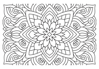 Outline Mandala for Coloring Book Page. Oriental Mandala vector. Mandala Coloring book line art vector illustration. Abstract mandala pattern.