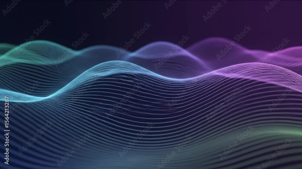 Poster abstract wavy lines digital background loop