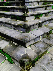 Ancient Stone Steps with Moss and Weathered Texture