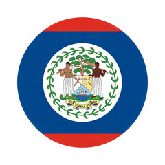 Round A Vector Illustration of the Belize National Flag in Circular Design