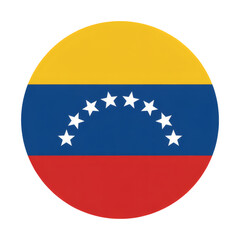 Round Vector Illustration Venezuelan Flag Icon, Circular Design, Patriotism Graphic