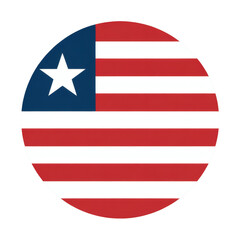 Round Vector Illustration Liberia Flag - A Circular Patriotic Design